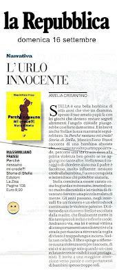 “L’urlo innocente” di Amelia Crisantino (“La Repubblica”, domenica 16 settembre)