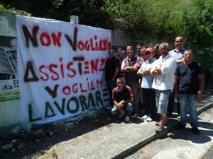 Sassari-Italcementi Due operai sul tetto del campanile del duomo