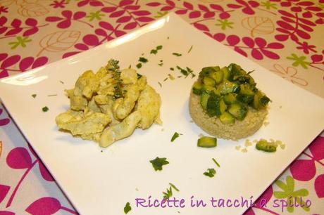 POLLO AL CURRY CON TORTINO DI COUS COUS E ZUCCHINE