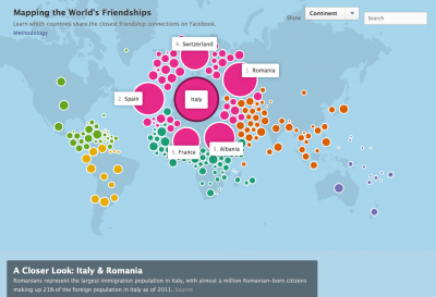 I 5 paesi più amici dell’Italia… su Facebook