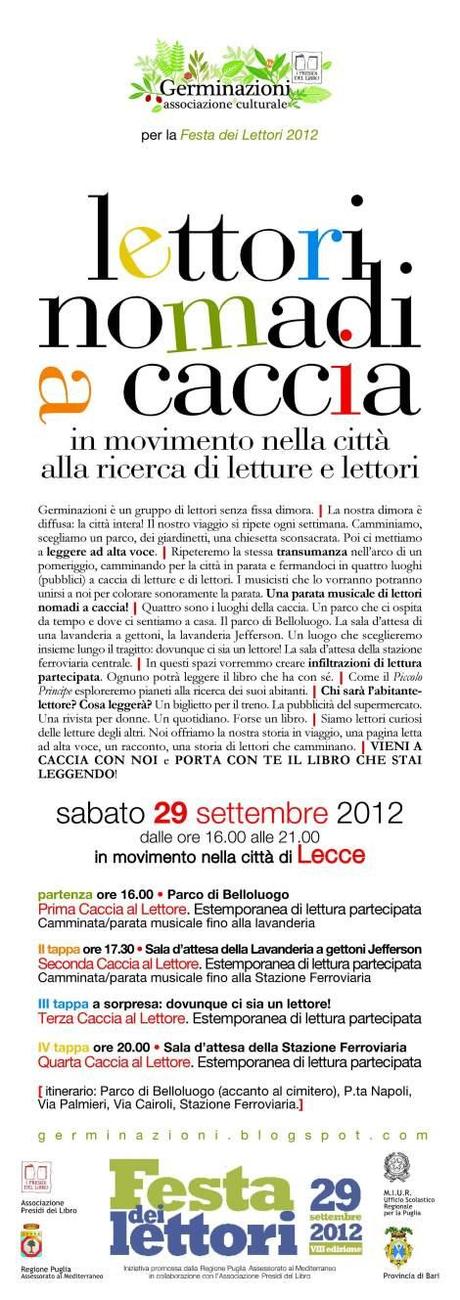 29 Settembre 2012, Lecce – Lettori nomadi a caccia ::: VIII festa dei lettori