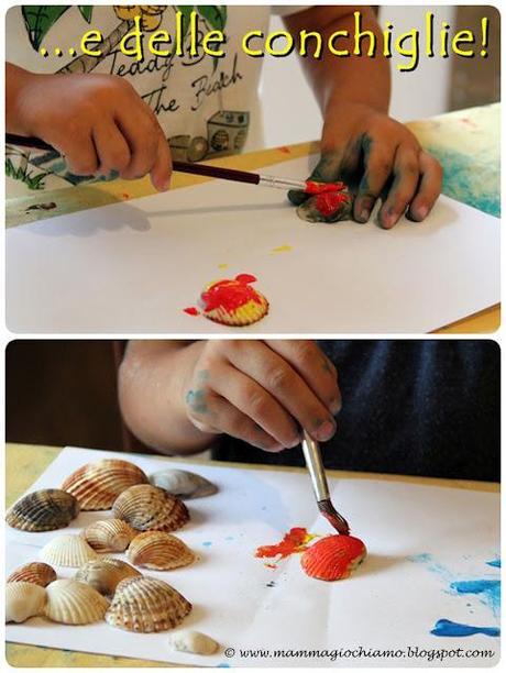 Lavoretto per la festa dei nonni: il quadro di conchiglie.