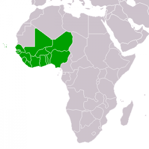 In verde i paesi dell'Ecowas