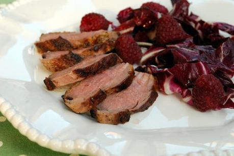 Magret de canard aux framboises