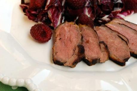 Magret de canard aux framboises