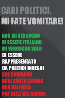 Cari politici, mi fate vomitare!