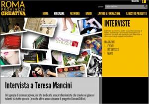 Intervista a Teresa Mancini su Roma Provincia Creativa:  ecco il progetto Giovani Stilisti