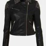 TopShop Studded Faux Leather Biker Jacket Nordstrom