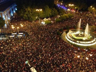 Protest in Madrid Madrid scende in piazza