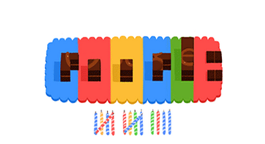 % name Il doodle è per i 14 anni di Google, Happy Birthday!