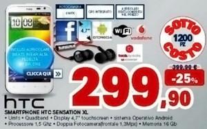 HTC Sensation XL da domani in offerta a 299€ da unieuro
