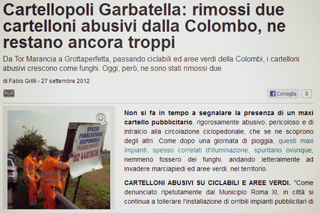 BREAKING NEWS DA CARTELLOPOLI: RIMOSSI 2 (DUE) DEI 5000 CARTELLONI ABUSIVI SULLA COLOMBO! COME SVUOTARE L'OCEANO COL CUCCHIAINO