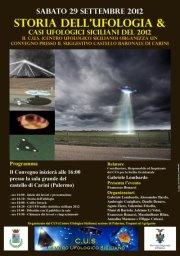 Carini (Pa),29 Settembre 2012 - Convegno - Storia dell'ufologia & casi ufologici siciliani del 2012.