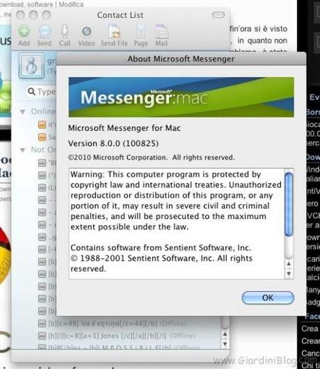 Microsoft Messenger 8 Mac