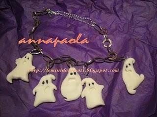 Fantasmi di Fimo: la collanina di Halloween. Tutorial / Les fantomes en Fimo: le collier de Halloween. Tutoriel