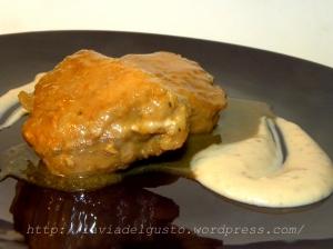 Filetto di maiale al vin santo e miele di castagno su crema di castagne al rosmarino