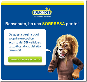 Euronics thumb Promozione Euronics: sconto 5% su tutto il catalogo!