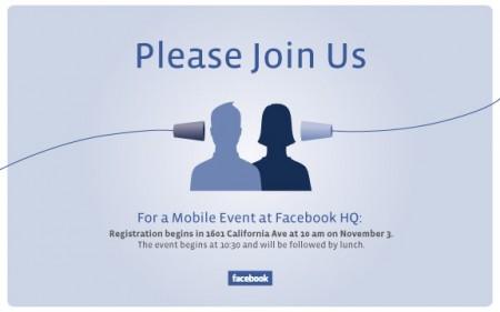 Facebook: conferenza sul “mobile” il 3 novembre, Facebook Phone in arrivo?