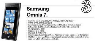 Samsung Omnia 7  disponbile con 3 Italia