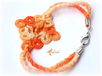 Feel orange - bracciale a chiacchierino (ad ago)