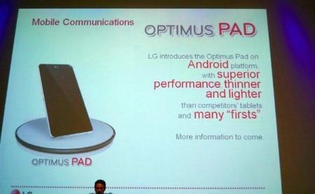 LG Optimus Pad in arrivo ad inizio 2011, prima immagine e caratteristiche