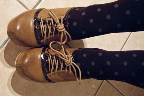 Shoe Room #14 My tan, waisted, laced-up, Oxford pumps :D