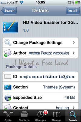 Cydia - HD Video Enabler for 3GS