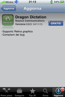 AppStore - Dragon Dictation si aggiorna Freeware