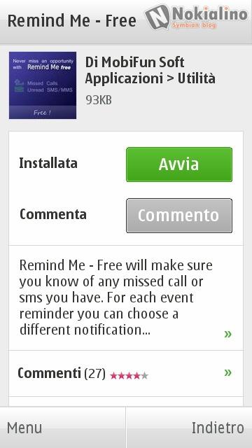 RemindMe disponibile per Symbian^3