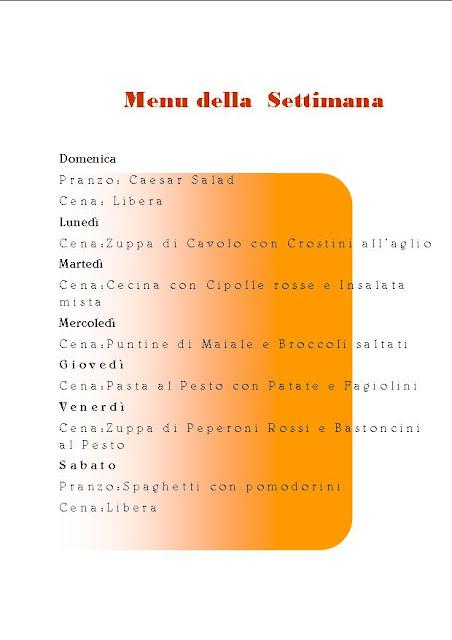 Menu della Settimana