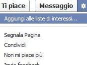 Come inserire pagina facebook lista interessi