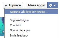 COME INSERIRE UNA PAGINA FACEBOOK IN UNA LISTA DI INTERESSI