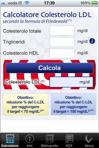 C-LDL calcolatore iOS gratuito per il colesterolo LDL secondo la formula di Friedewald