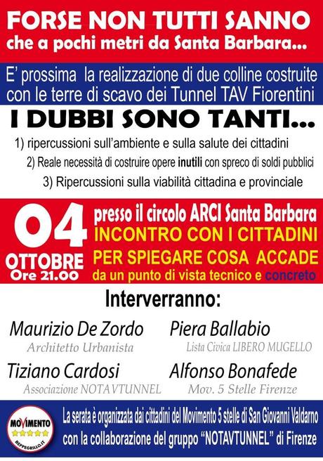 Tav Firenze: terre di scavo sotto il tappeto, del Valdarno !