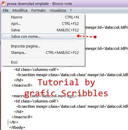 Tutorial: Installare un template made in Grafic Scribbles in Blogger