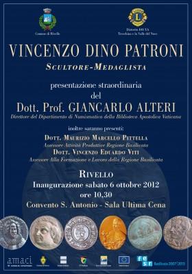 Vincenzo Dino  Patroni espone i suoi lavori il 6 ottobre a Rivello