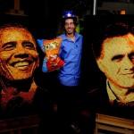 I ritratti di Barack Obama e Mitt Romney realizzati con le patatine: le foto
