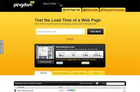 Free on line Website Speed Test Tools