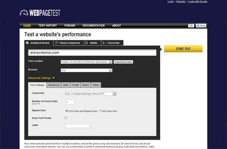 Free on line Website Speed Test Tools