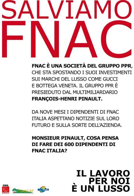 SCIOPERO FNAC: 05/10/2012