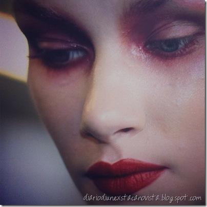 Alex Box’s make up backstage for Gareth Pugh