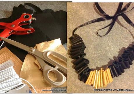 Necklace with leather pieces ... inspired by Muriano Kehiany