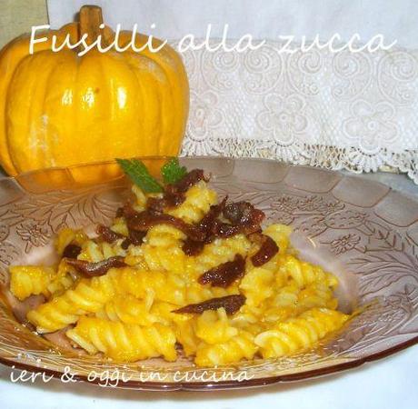 Fusilli alla zucca gialla e prosciutto croccante