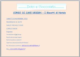 Prossimi Corsi Cake Design