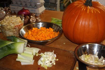 Torta salata di pane raffermo e zucca