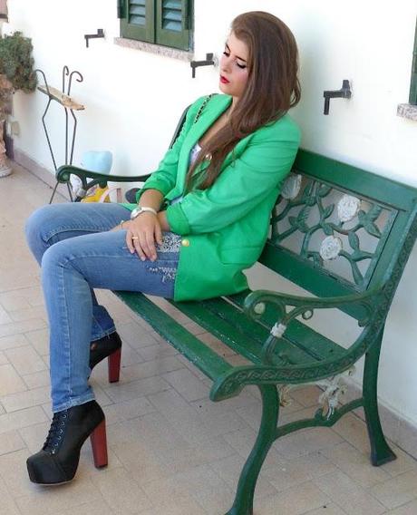 Emerald green blazer