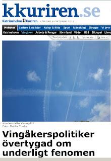 Un'esponente svedese dei versi denuncia le scie chimiche