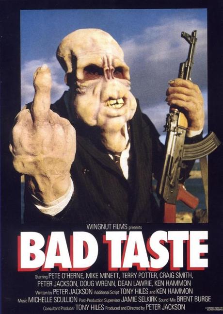 una immagine di Locandina di Bad Taste 1987 620x873 su Peter Jackson e gli Antenati Sanguinolenti di Frodo