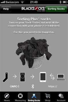 L’app per riappaiare le calze intelligenti