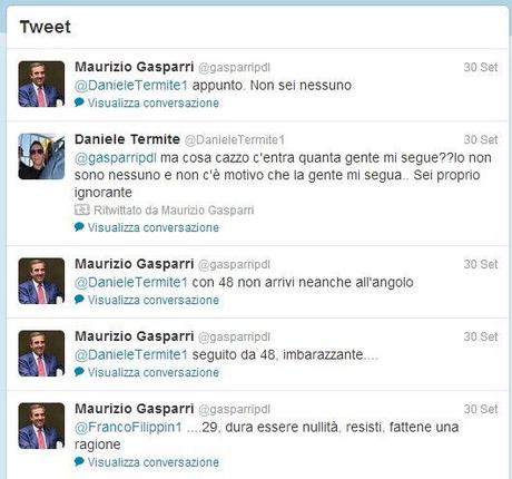 Gasparri: hai 48 follower non sei nessuno